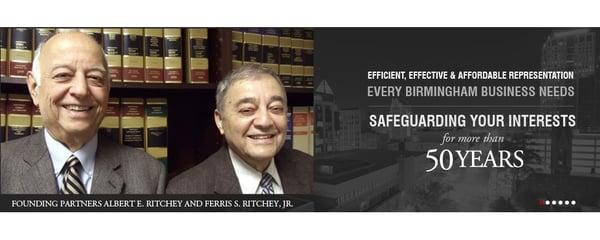 The legal team at Ritchey & Ritchey have been providing effective and affordable representation in Birmingham, AL for more than 50 years.