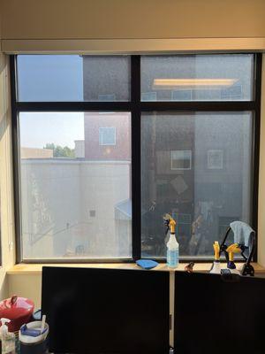 Example of office windows being tinted in our Ceramic Dual Reflective 5% for our friends over at Kadlec