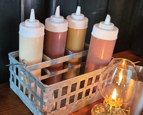 Four house-made sauces.  All excellent.