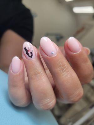 Beautiful Russian manicure with custom nail art