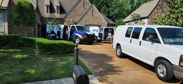 Big cleaning job. All 3 vans are working on it.