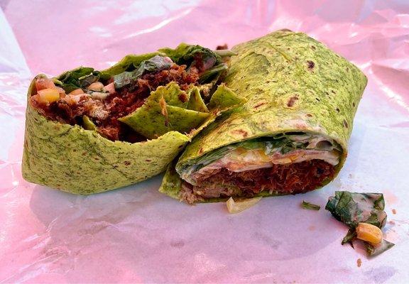 Porky's Revenge pulled pork wrap