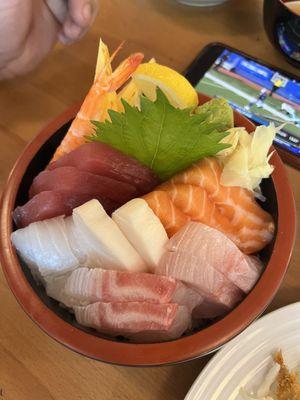 Chirashi bowl, great portion size for $22