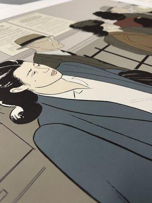 Detail of a print; Adrian Tomine's "San Fransisco, 1942"