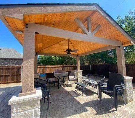 New building keller with this beautiful solid roofed pergola