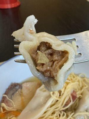 Inside chicken wonton