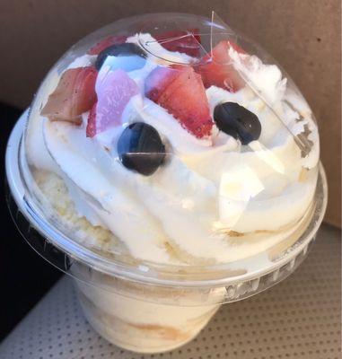 Tres leches cake in a cup