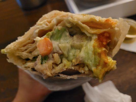 Home photo - inside veggie burrito