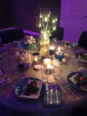 Elements of the beach were included in this centerpiece.