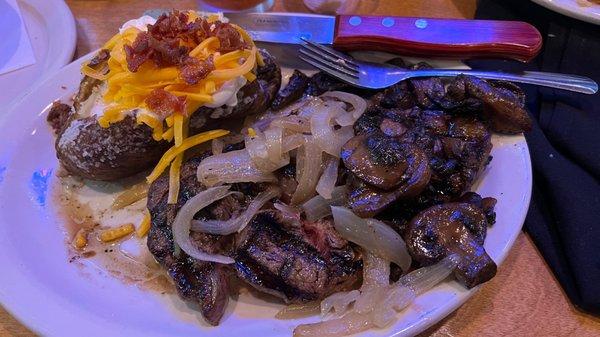 Boston Rib Eye and loaded potato