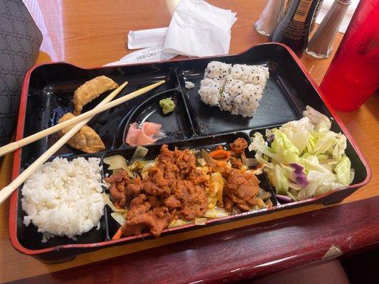 Spicy pork bento box