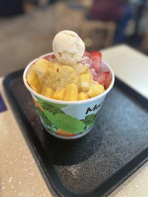 Mango berry shaved ice cream