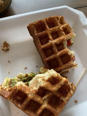 Pesto motz salt waffle