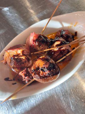 Chorizo stuffed bacon wrapped dates