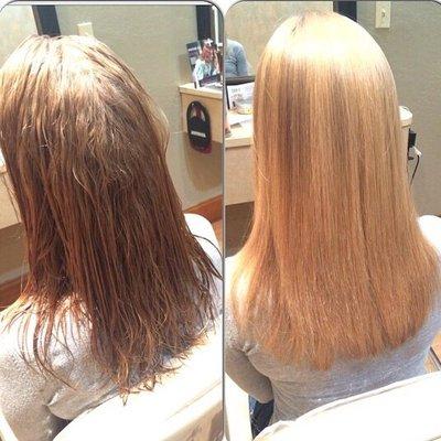 Before and after Brazilian Blowout done by Eyal's magic hands!