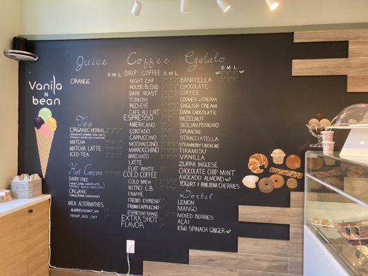 Gelato menu