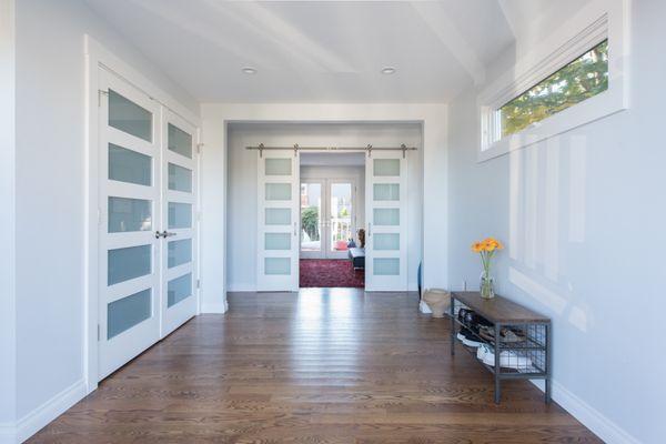 Large contemporary entryway.