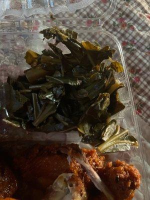 Very dry Collard Greens. NO flavor what so ever!