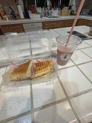 Club sandwich and pink flamingo