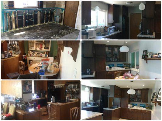 Kitchen Remodel  Water damage. Electrical. Plumbing. Drywall. Painting. Cabinets. Flooring. Moldings.