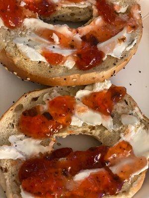 Tried the jam on my strawberry and jalapeño bagel and it was a perfect sweet and savory treat!