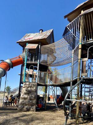 Spirit Park - back view of the front portion of the playground for older children