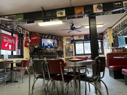 View of the retro dining room