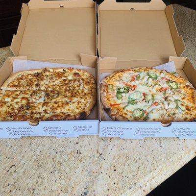 Garlic bread and pizza