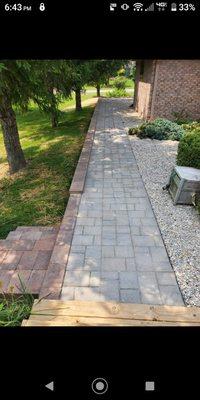 Retaining wall with patio