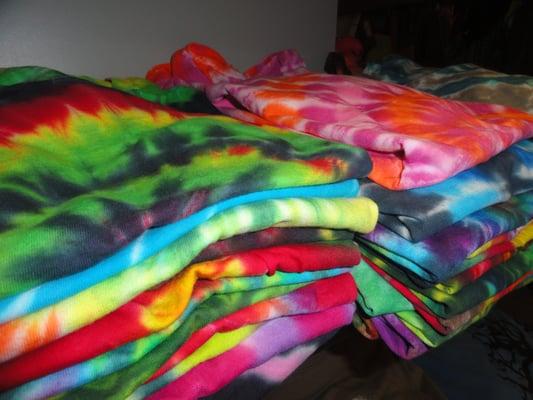 LOTS AND LOTS of local made Tye-Dye Items in stock for all ages!!