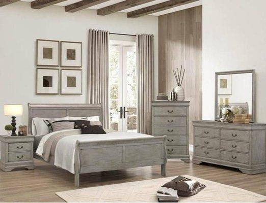 Queen Frame, 1 Nightstand, Dresser and Mirror only $499! King./Cal King only $599! Add Tall Chest for Only $189!