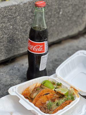 Birria tacos, Mexican coke