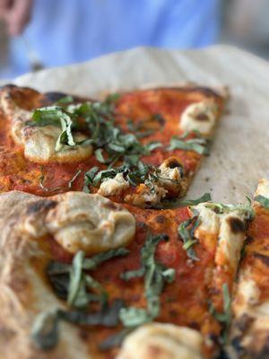 Sourdough Margarita pizza with cashew cheese