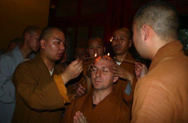 Historic ordination of Shi Yan Fan In Song Shan Shaolin Temple (2007). The first Westerner ordained in the original Shaolin Temple