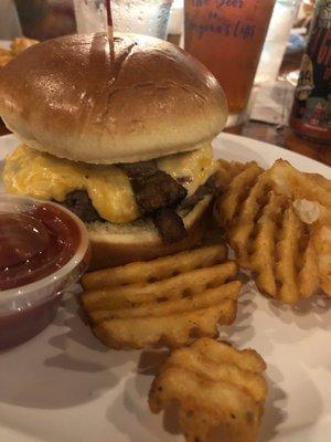 southern belly burger with fries