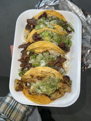 A variety of tacos