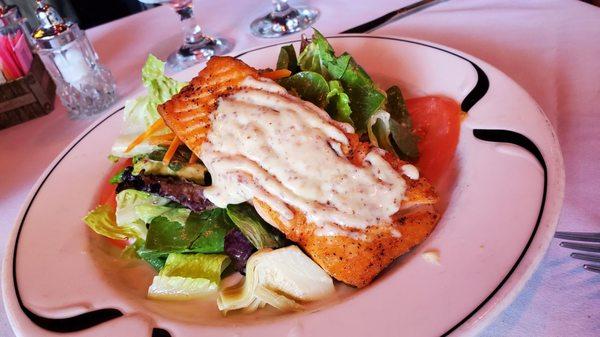 Fresh Salmon salad with Dijon mustard dressing