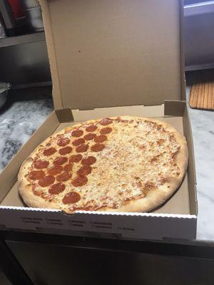 Half plain half pepperoni