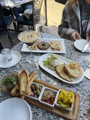 Top to bottom: Tartare De Filet Mignon, Burrata Alla Panna , pâté de Campagne (liver pate)