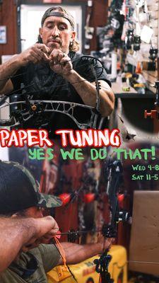 Yes we paper tune bows, most shops cant say the same.