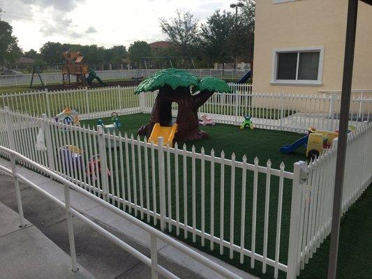 Infants Playground with Older students playground in the background