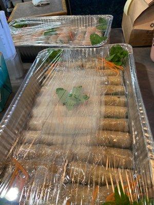 Thai summer rolls for a catered event