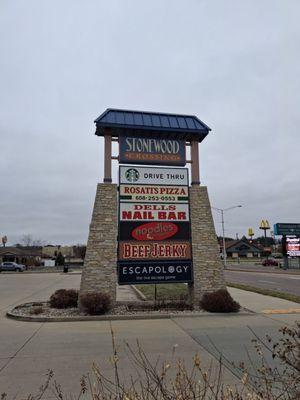 Exterior signage of Escapology The Dells in Lake Delton