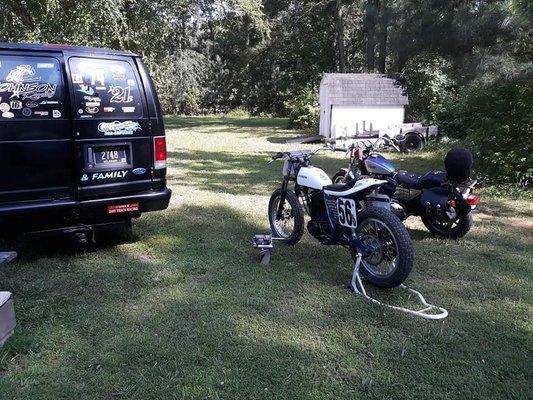 The Yamaha 500 flat tracker John got going for us.