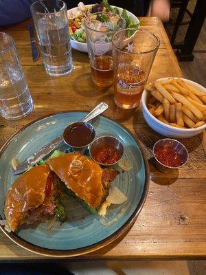 Burger and fries