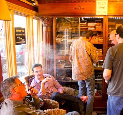 Smoking allowed at Fidel's Cigar Shop.