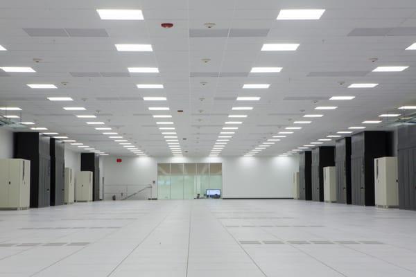 Newly completed data center floor