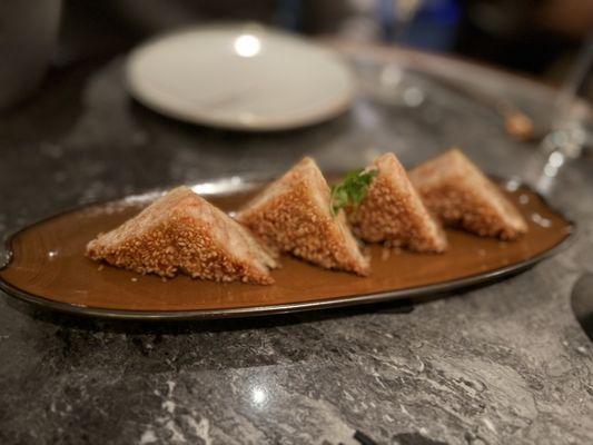 Shrimp toast--delightful