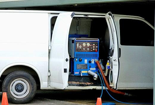 Our State of the Art- Truck Mounted hot water extraction machines operate at over 200 Degrees Fahrenheit and can kill up the 95% germs!