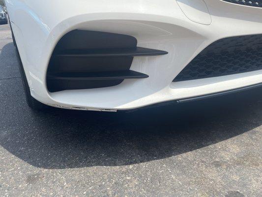 Front black piece of bumper missing